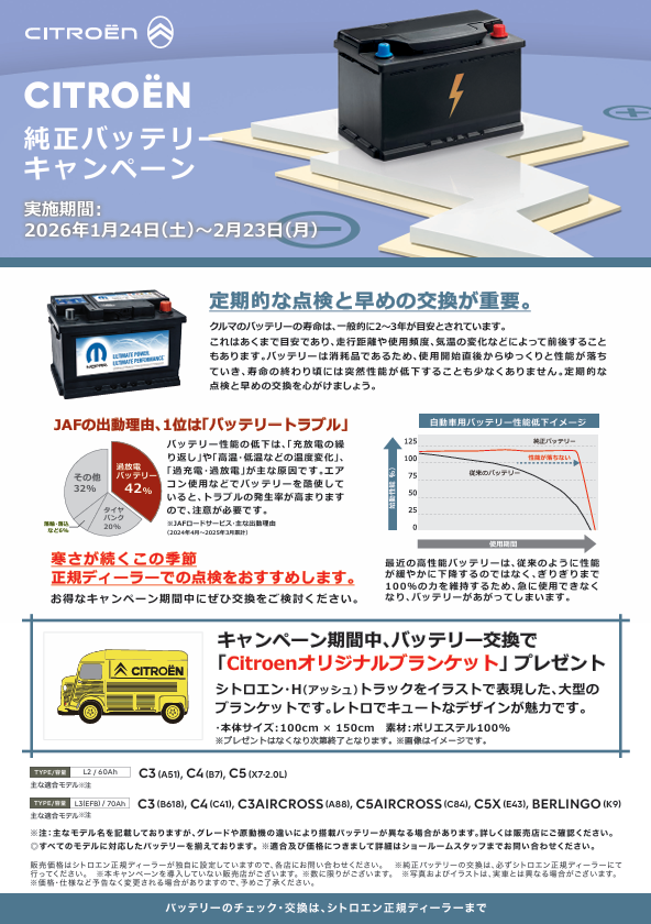 純正バッテリーキャンペーン終了まであと・・・